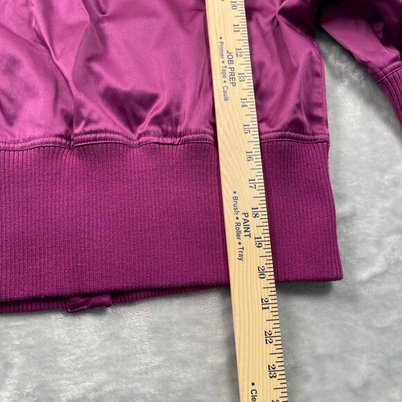 MKM Designs Jacket XL Fuchsia Pink Satin Cropped Ribbed Trim Vintage Y2K - Picture 6 of 12